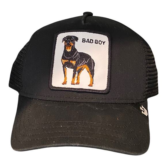 Goorin Bros Animal Farm Trucker Baseball Hat Cap The Baddest Bad Boy Dog Denim - Picture 1 of 6